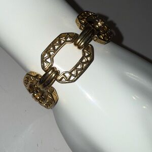 Vintage Monet Gold Chain Bracelet with Vintage Rope Design